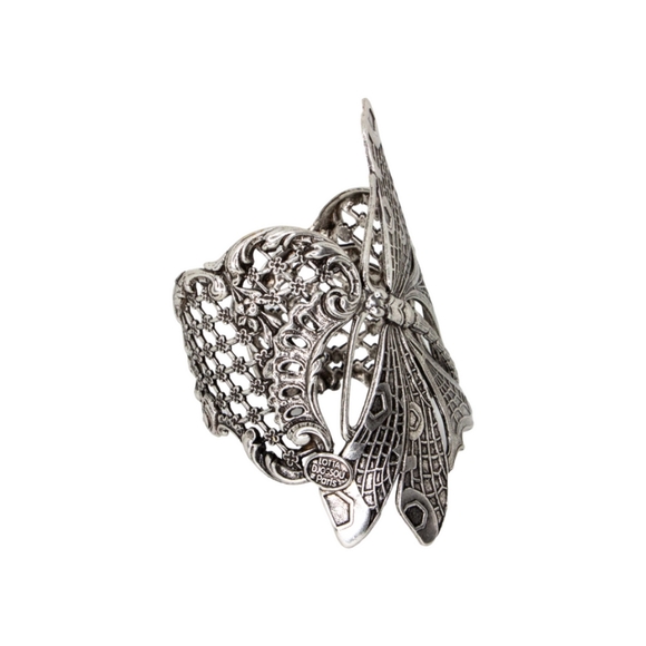 Lotta Djossou Paris Dragonfly Filigree Silver Cuff - Picture 2 of 4